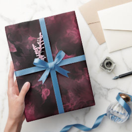 Papel De Presente Padrão Abstrato Fumaça Vinho Borgonha Sombrio