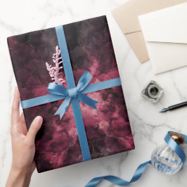 Papel De Presente Padrão Abstrato Fumaça Vinho Borgonha Sombrio