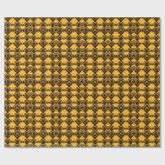 Papel De Presente Padrão Abstrato Geométrico Neo Deco Dourado