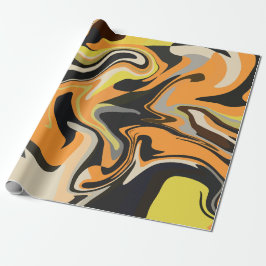 Papel De Presente Padrão Abstrato Giratório em Tons Terrosos