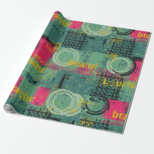 Papel De Presente Padrão Abstrato Grunge com Formas Geométricas (1)