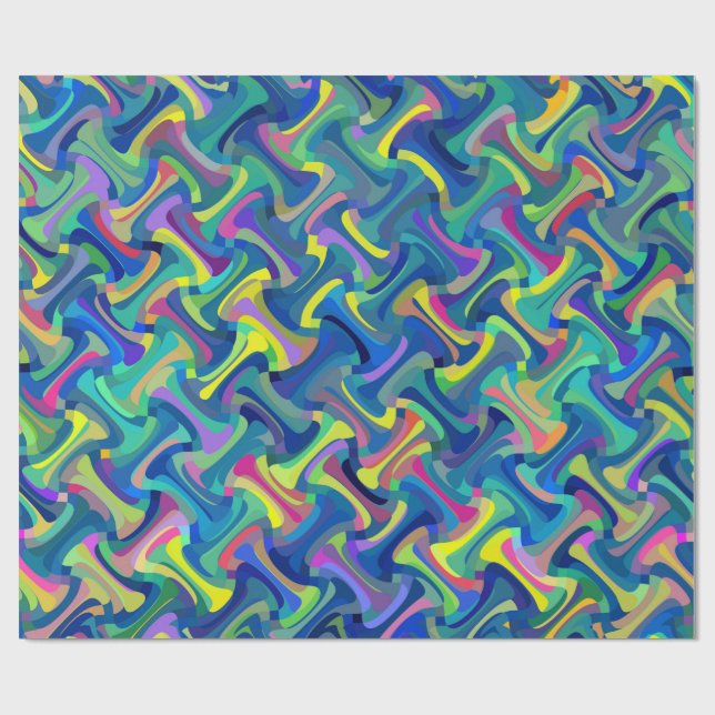 Papel De Presente Padrão Abstrato Multi-Colorido (Aberto)