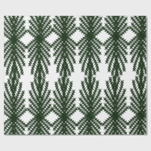 Papel De Presente Padrão Abstrato Personalizado de Pinheiro Verde Fl