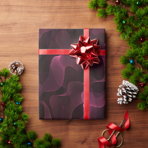 Papel De Presente Padrão Abstrato Preto Fluxo Fumaça Vinho Borgonha