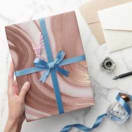 Papel De Presente Padrão Abstrato Rosa Dourado Fluido em Movimento