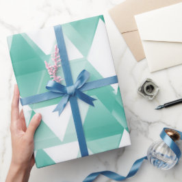 Papel De Presente Padrão Abstrato Triângulo Geométrico Ciano Menta
