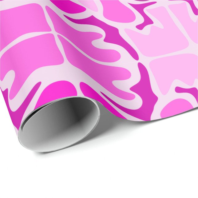 Papel De Presente Padrão abstrato vibrante rosa e roxo (Criador carregado)