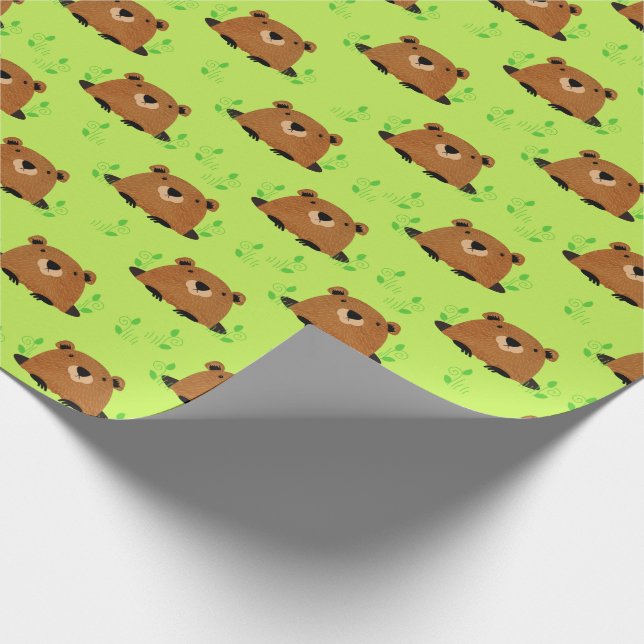 Papel De Presente Padrão Adorável de Groundhog Woodland (Ponta)