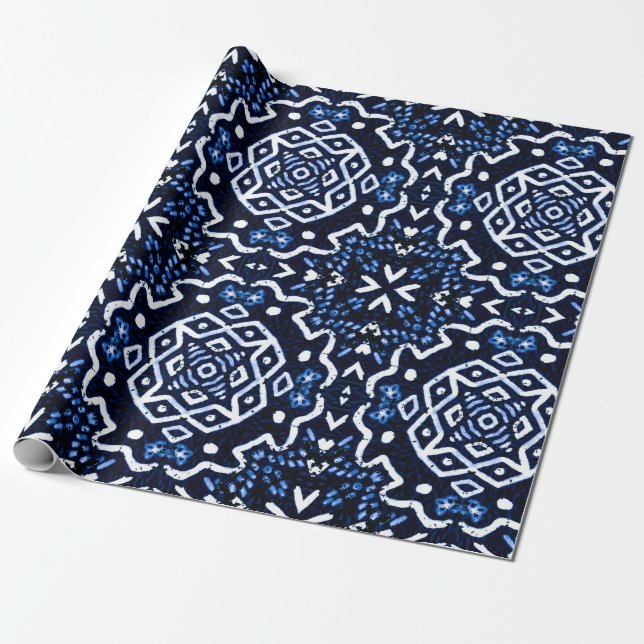 Papel De Presente Padrão africano tradicional. Trabalho de tábua. Lu (Desenrolado)