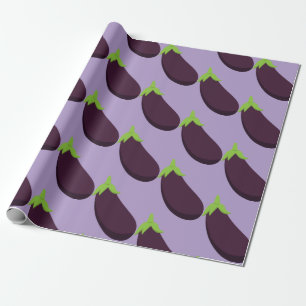 Papel De Presente Padrão Alimentar de Berinjela Roxa