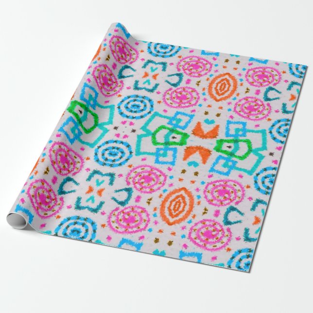 Papel De Presente Padrão americano. Impressão Ikat sem problemas. Mo (Desenrolado)