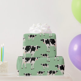 Papel De Presente Padrão Animal de Fazenda de vaca