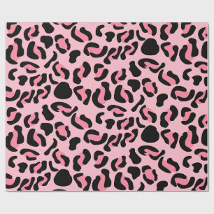 Papel De Presente Padrão Animal Rosa Moderno Leopardo