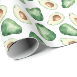 Papel De Presente Padrão Aquarela Avocado