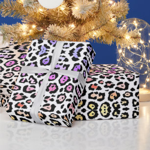 Papel De Presente padrão arco-íris trendente de impressão leopardo p