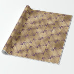 Papel De Presente Padrão Art Déco Roxo e Dourado<br><div class="desc">Papel de embrulho de folha metálica art déco roxo e dourado.</div>