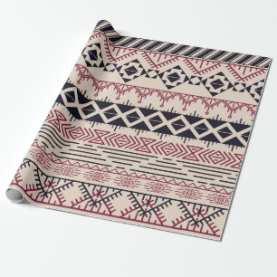 Papel De Presente Padrão asteca. Fundo tribal Vintage