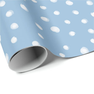 Papel De Presente Padrão Azul de Flocos de Neve de Aquarela