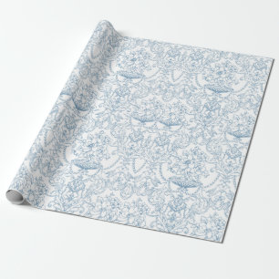 Papel De Presente Padrão azul Delicado Dusty