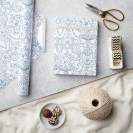 Papel De Presente Padrão azul Delicado Dusty