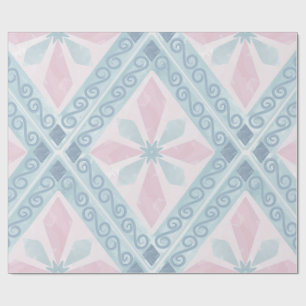 Papel De Presente padrão azul em forma de diamante