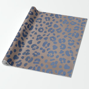 Papel De Presente Padrão Azul-Leopardo