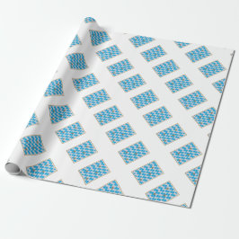 Papel De Presente Padrão bávaro azul e branco.