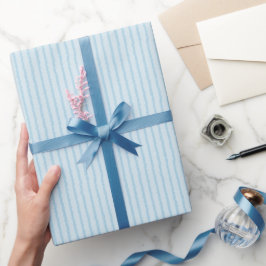 Papel De Presente Padrão bonito de faixas azuis