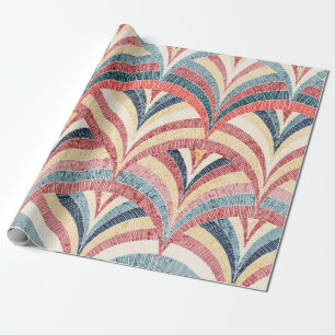 Papel De Presente Padrão bordado sem costura. Impressão boêmia on