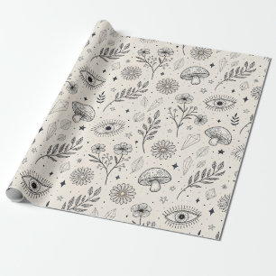 Papel De Presente Padrão Botânico Celestial (3)