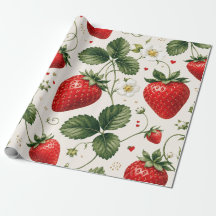 Padrão Botânico de Morango Seamless Estilo Vintage