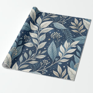 Papel De Presente Padrão Botânico do Jardim Noturno Sem Costura