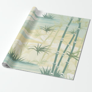 Papel De Presente Padrão Botânico Floresta de Bambu Zen (5)