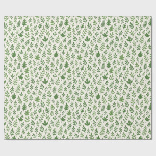 Papel De Presente Padrão Botânico Mínimo 🌿 Sem Costura - Folha Verd