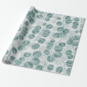 Papel De Presente Padrão botânico uniforme com gráfico de vintagem s