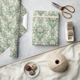 Papel De Presente Padrão botânico verde vintage