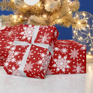 Papel De Presente Padrão branco do floco de neve sem costura