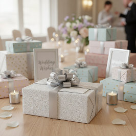 Papel De Presente Padrão branco elegante
