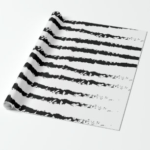 Papel De Presente Padrão branco preto listrado