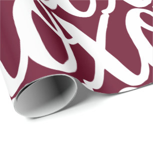 Papel De Presente Padrão branco Rosa vermelho preto