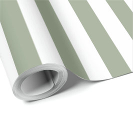 Papel De Presente Padrão Branco Verde de Sage Simples