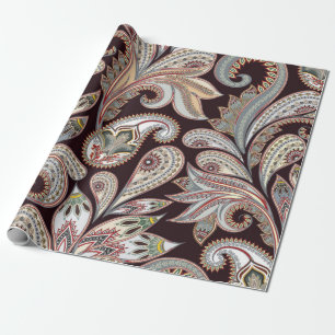Papel De Presente Padrão brilhante sem costura com ornamentado pais