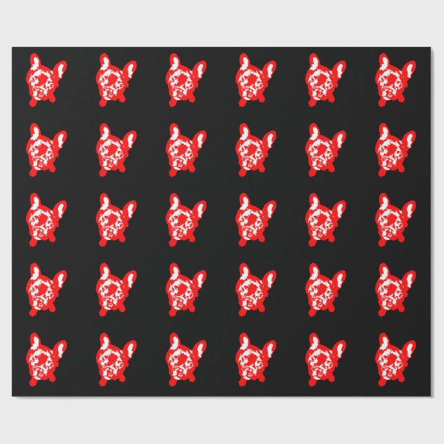 Papel De Presente Padrão Bulldog (Aberto)