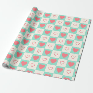 Papel De Presente Padrão cardíaco