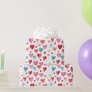 Papel De Presente Padrão cardíaco contemporâneo