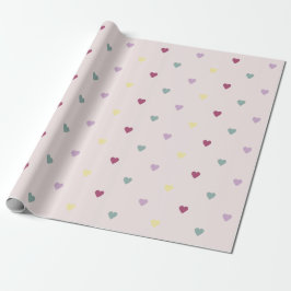 Papel De Presente padrão cardíaco de cor