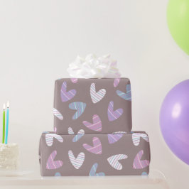 Papel De Presente padrão cardíaco fofo