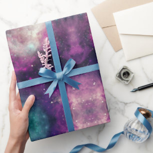 Papel De Presente Padrão Celestial Cosmic Galaxy