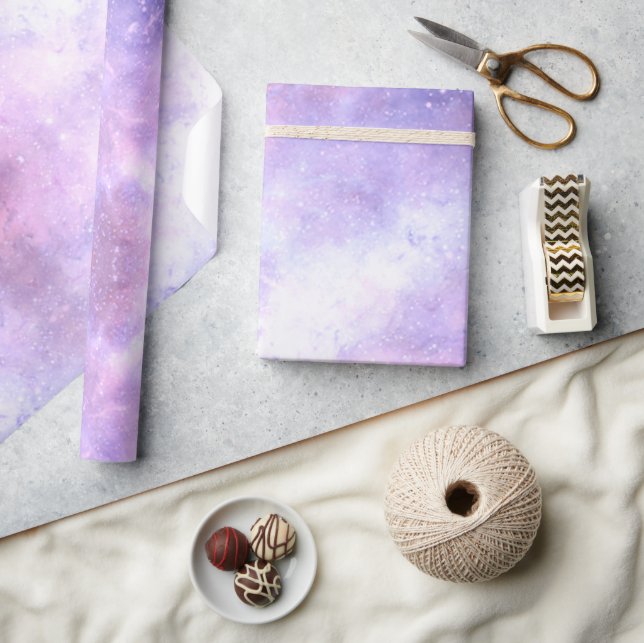 Papel De Presente Padrão Celestial Cosmic Galaxy (Artesanato)