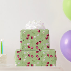Papel De Presente Padrão Cereja Vermelha Doce